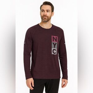 Old Navy Active NYC Graphic Long Sleeve Shirt Purple Men’s Size Small